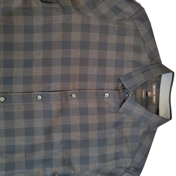 Michael Kors Classic Fit Long Sleeve Button Down Shirt Brown Plaid Lined ,XL - Picture 6 of 11